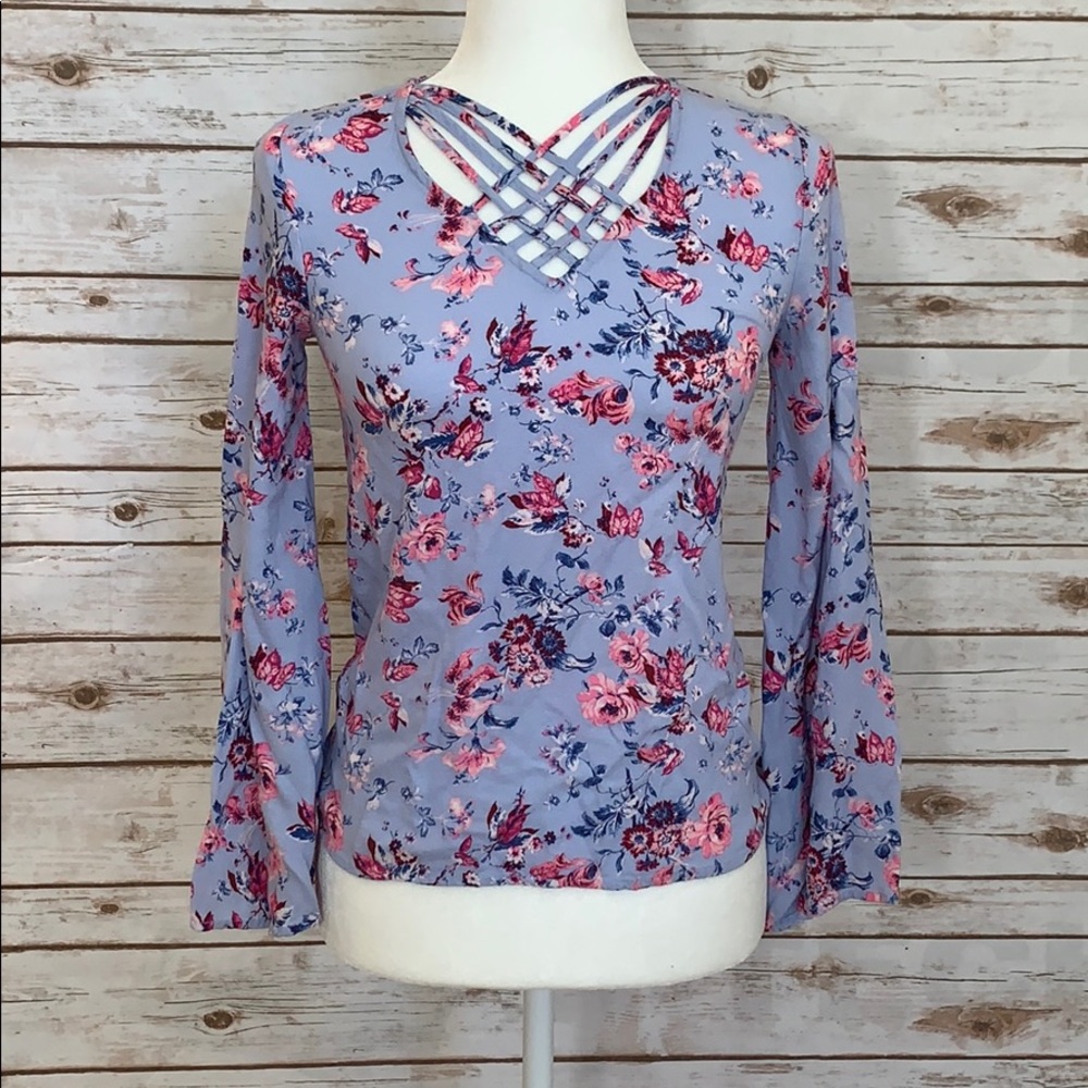 Pink republic lilac floral blouse